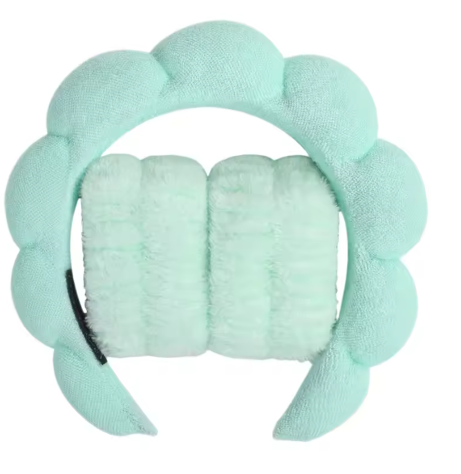 Soft Plush Skincare Headband & Wristband Set
