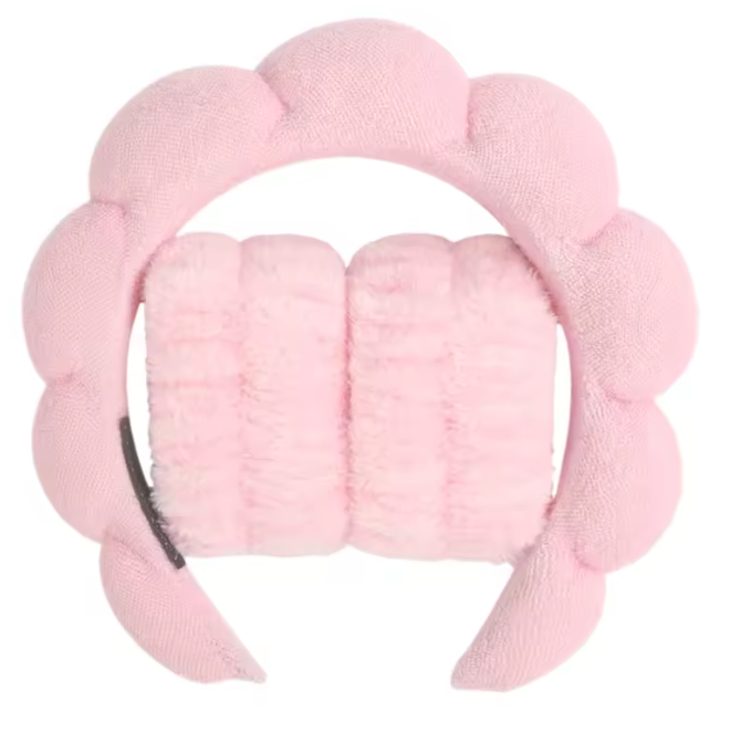 Soft Plush Skincare Headband & Wristband Set