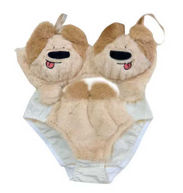 Panda Plush Bra & Panty Set