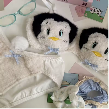 Panda Plush Bra & Panty Set